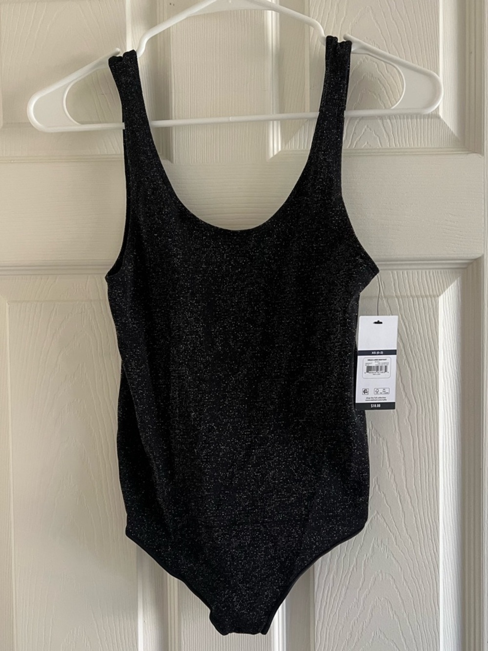sofia by sofia vergara Black Glitter Tank-Style Bodysuit